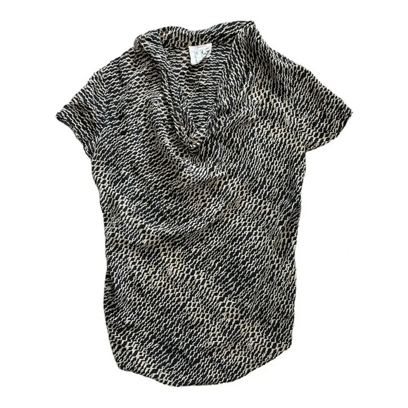 Gemma for Co Op Barneys New York Brown Animal Print Silk Blouse S - Picture 1 of 4